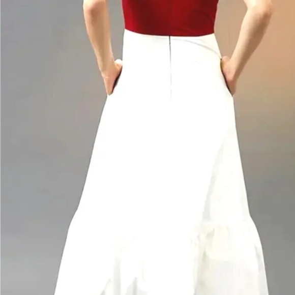 Anthropologie Hutch SZ 10 Red Bow-Tie Maxi Dress Gown Holiday Cocktail Party - Picture 5 of 8